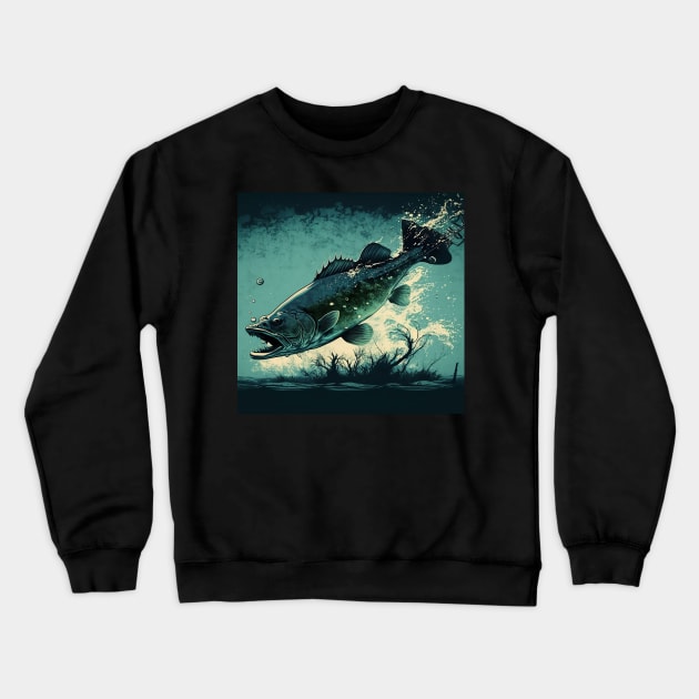 Monster Bass Two Tone Crewneck Sweatshirt by TheCore